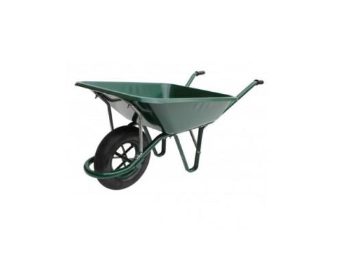 Brouette 90l Verte/Galva Roue Gonflable