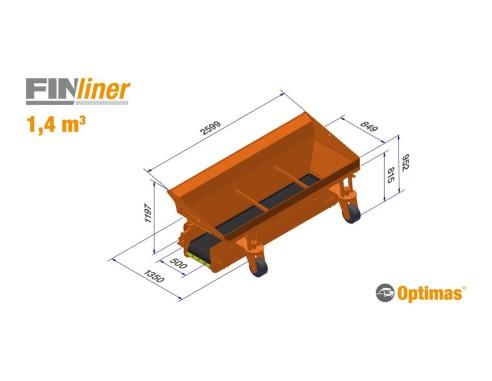 Distributeur de matière « Finliner » 0,5 m³/1,0 m³ + 1,4 m³ Optimas